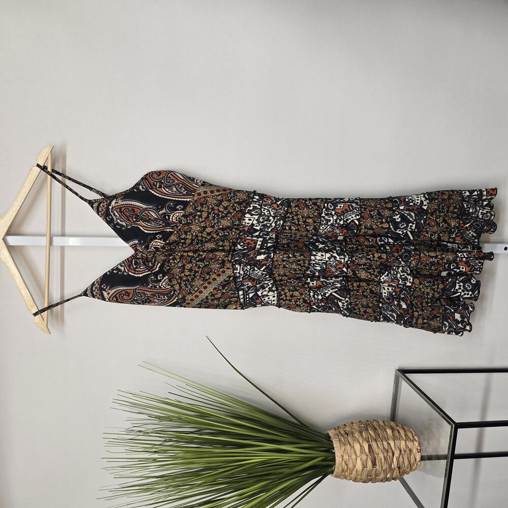 Paisley Print Spaghetti Strap Dress Autumnal! L/XL